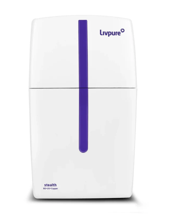 LIVPURE STEALTH 7 L RO + UV + Copper Water Purifier Under the Sink | Suitable for all - Borewell, Tanker, Municipality Water (White)