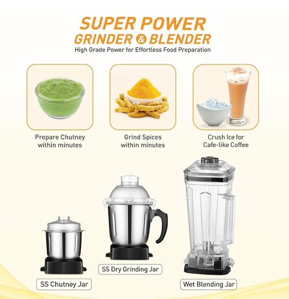 KENT Super Power Grinder & Blender High Power and Speed with Pulse Function