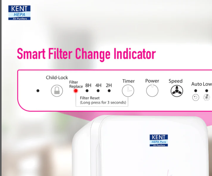 KENT Aura Air Purifier Advanced HEPA filter for removal of PM 2.5 and to keep your home pollution free