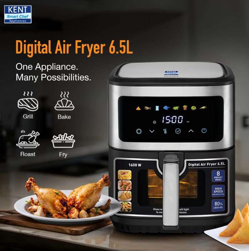 KENT DIGITAL AIR FRYER 6.5 Ltr.
1600 W