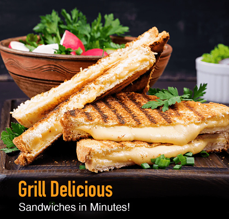 KENT Sandwich Grill Non-toxic ceramic coating to make healthy and hygienic sandwiches and grilled items