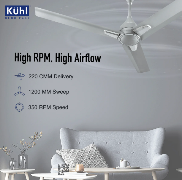 Kühl Arctis A1 BLDC 65% Power Saving BLDC Ceiling Fan With Remote | BEE 5 Star Rated & ISI Marked | High Air Flow | 5 Year Warranty on Motor