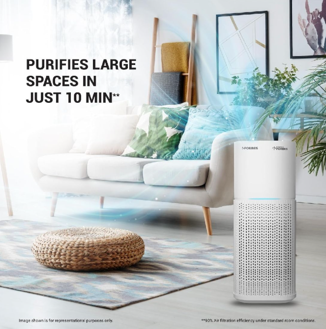 Forbes 355 Surround 360° Air Purifier | True HEPA H13 Filter | Covers up to 480 Sq. Ft. | Smart Digital Indicators | Auto Mode