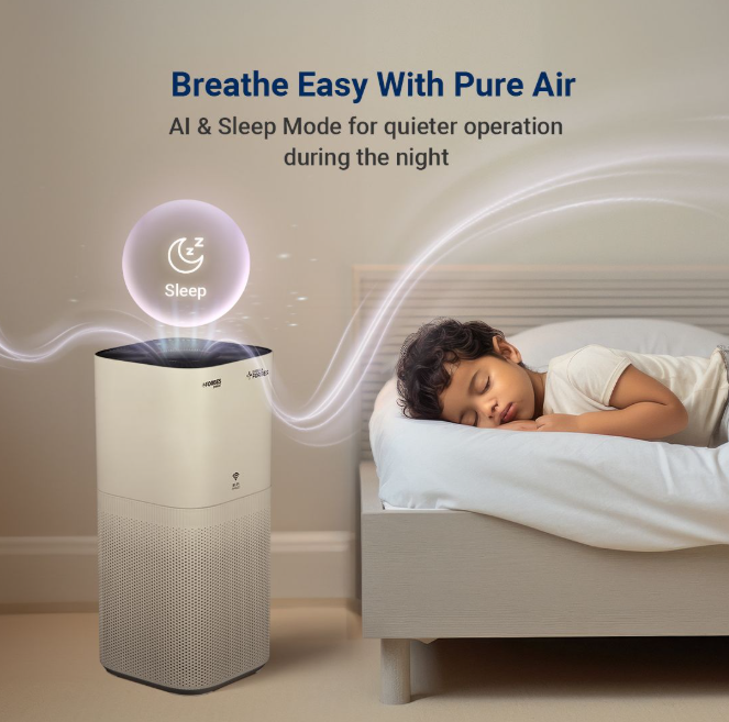 Forbes Smart 500 Surround 360° Air Purifier | True HEPA Grade 13 filter | Covers Large Area 670 Sq. Ft. | Sleep Mode | App Controlled