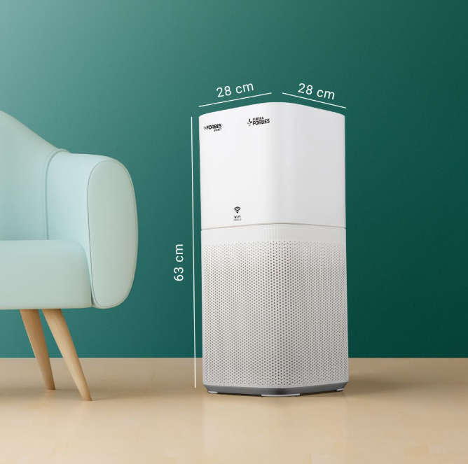 Forbes Smart 500 Surround 360° Air Purifier | True HEPA Grade 13 filter | Covers Large Area 670 Sq. Ft. | Sleep Mode | App Controlled