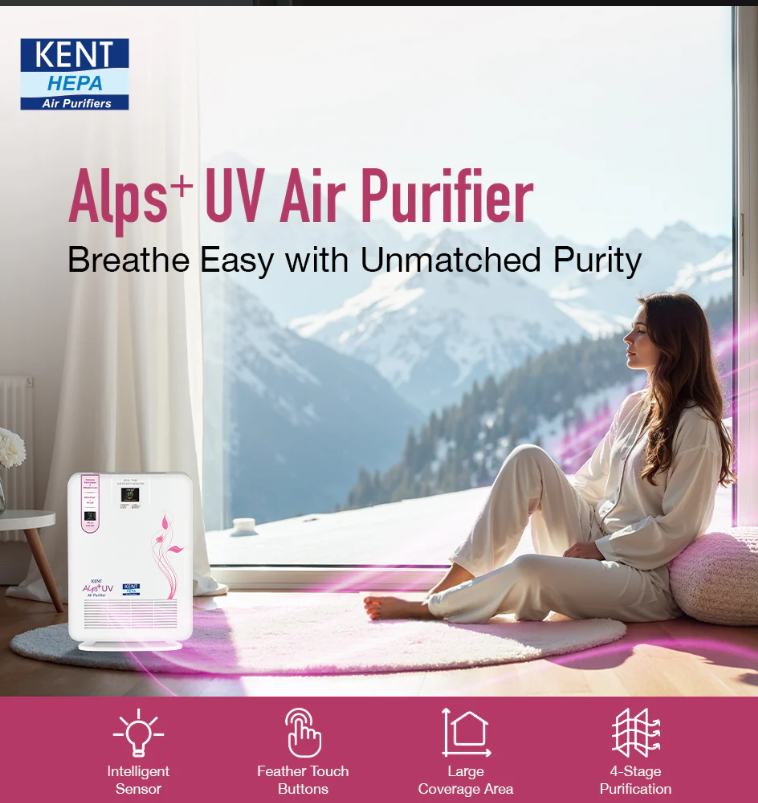 KENT Alps+ UV Air Purifier An Advanced Air Purifier Provides You Clean and Pure Air With 4 Stages Filtration Technology