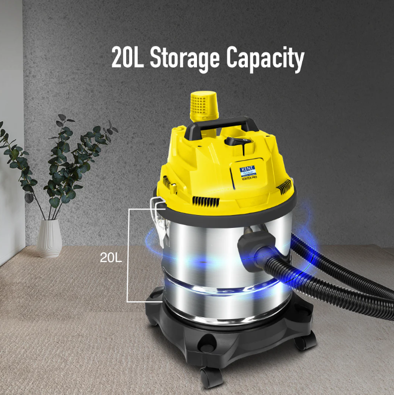 KENT Vortex Pro Wet & Dry Vacuum Cleaner Picks dry dust & wet spills to leave a clean and dust-free environment